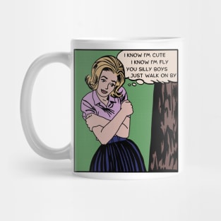 Comic Woman Knows She's Cute Mug
